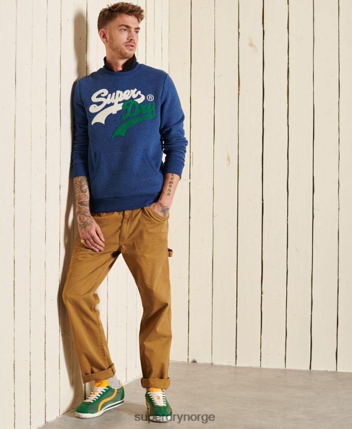 Superdry blå klær 86P46D5181 vintage logo source crew sweatshirt menn