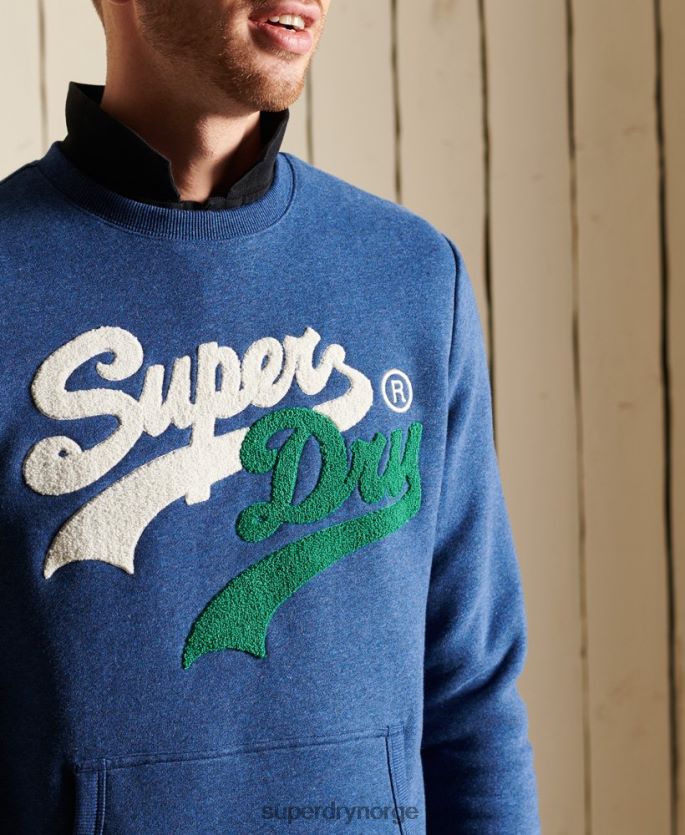Superdry blå klær 86P46D5181 vintage logo source crew sweatshirt menn
