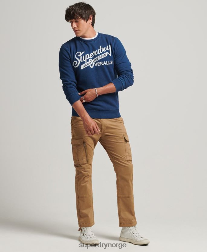 Superdry blå klær 86P46D5198 wall sign crew sweatshirt menn