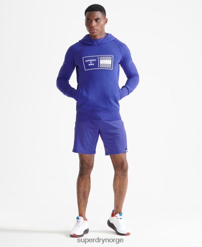Superdry blå klær 86P46D5230 train core hettegenser menn
