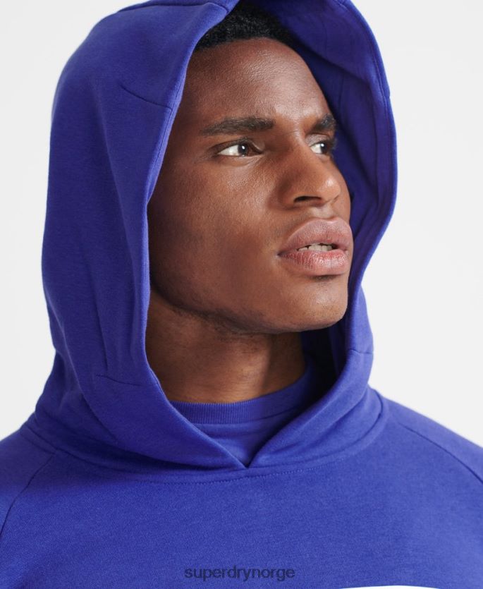 Superdry blå klær 86P46D5230 train core hettegenser menn
