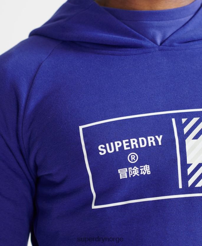 Superdry blå klær 86P46D5230 train core hettegenser menn