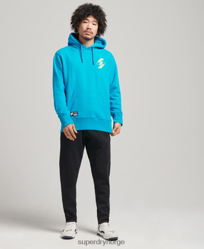 Superdry blå klær 86P46D6119 kode halvtone løs hettegenser kvinner
