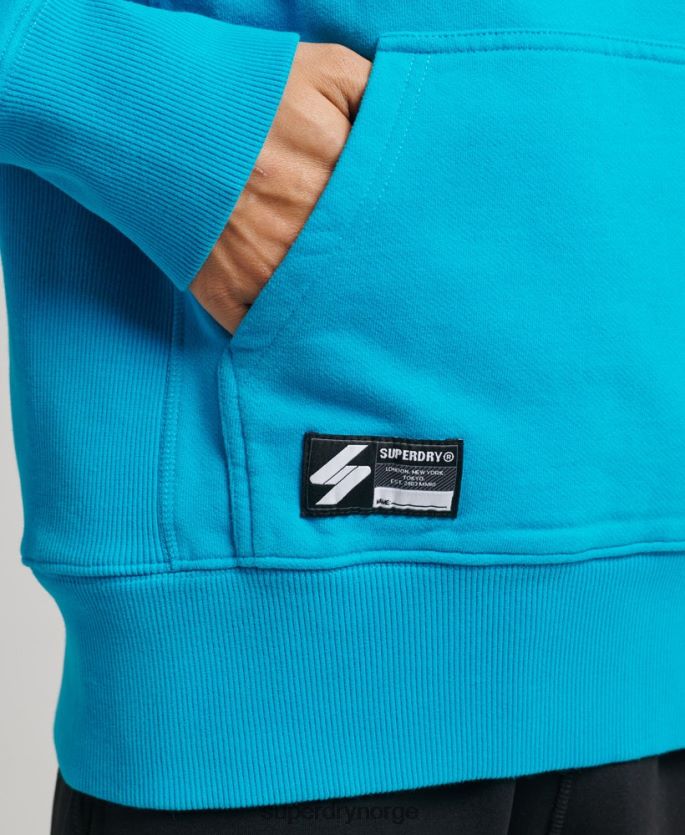 Superdry blå klær 86P46D6119 kode halvtone løs hettegenser kvinner