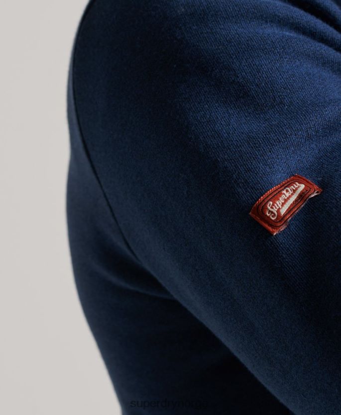 Superdry blå klær 86P46D629 klassisk hettegenser med vintage kjernelogo menn