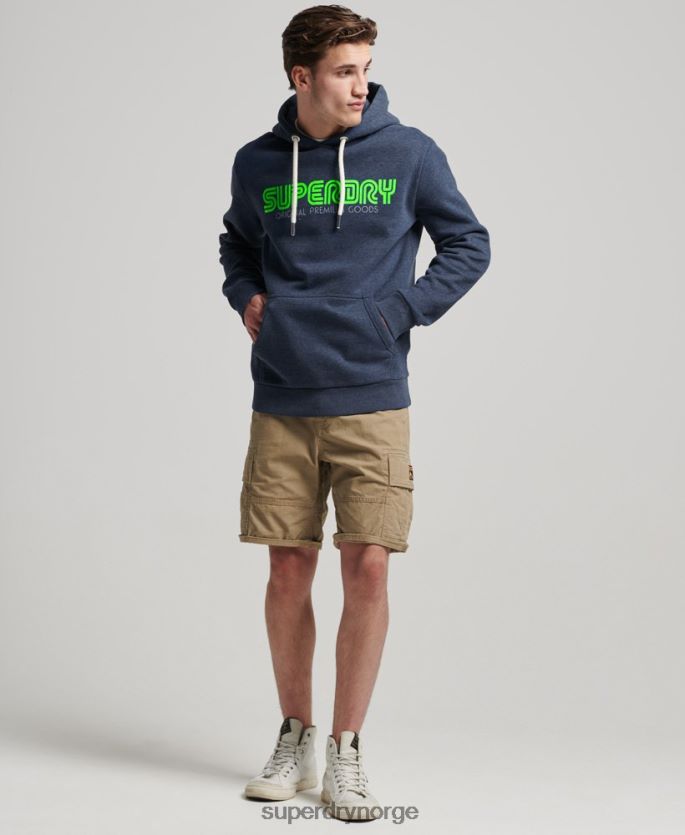 Superdry blå klær 86P46D651 vintage retro hettegenser menn