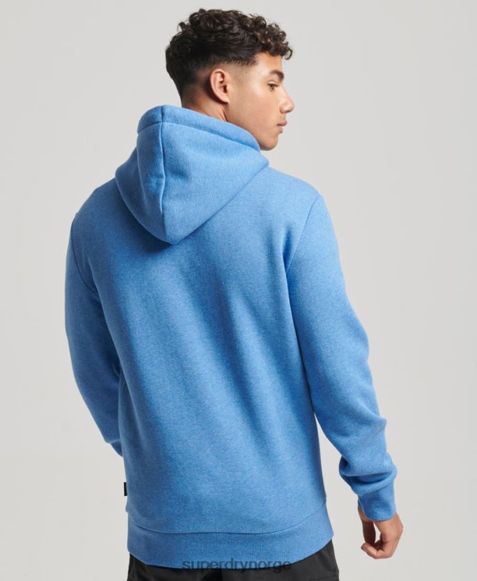 Superdry blå klær 86P46D798 vintage cooper klasse preget hettegenser menn