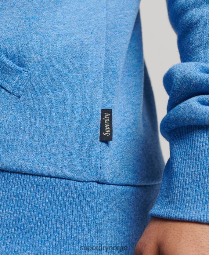 Superdry blå klær 86P46D798 vintage cooper klasse preget hettegenser menn