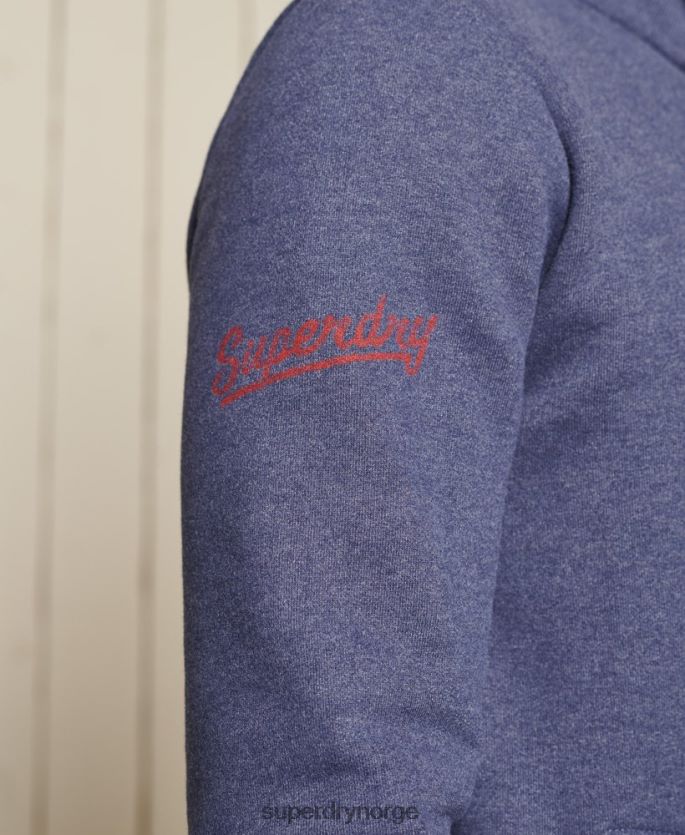 Superdry blå klær 86P46D823 friidrett halv glidelås spor topp menn