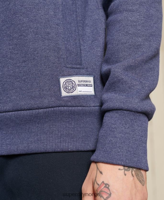 Superdry blå klær 86P46D823 friidrett halv glidelås spor topp menn