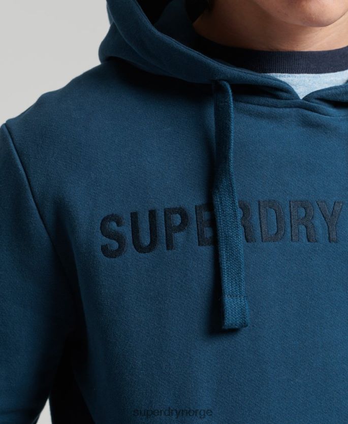 Superdry blå klær 86P46D857 vintage hettegenser med firmalogo menn