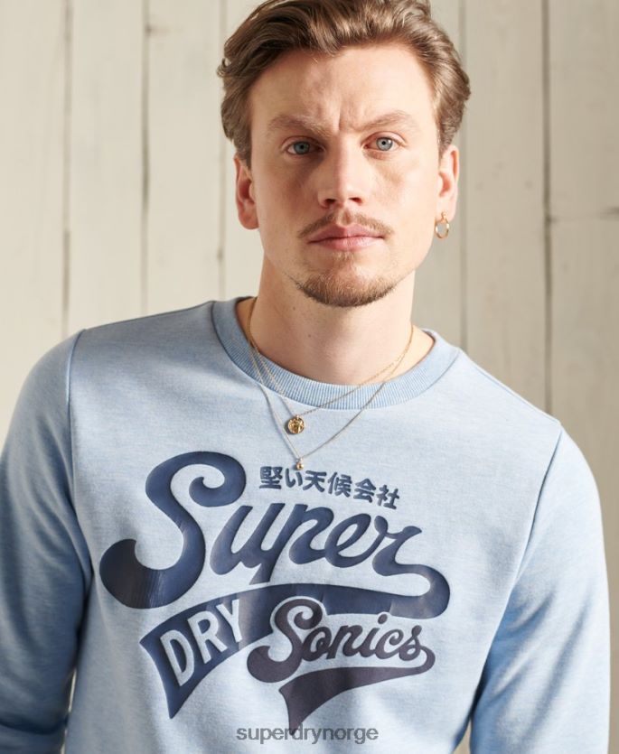 Superdry blå klær 86P46D870 collegegenser med rund hals menn