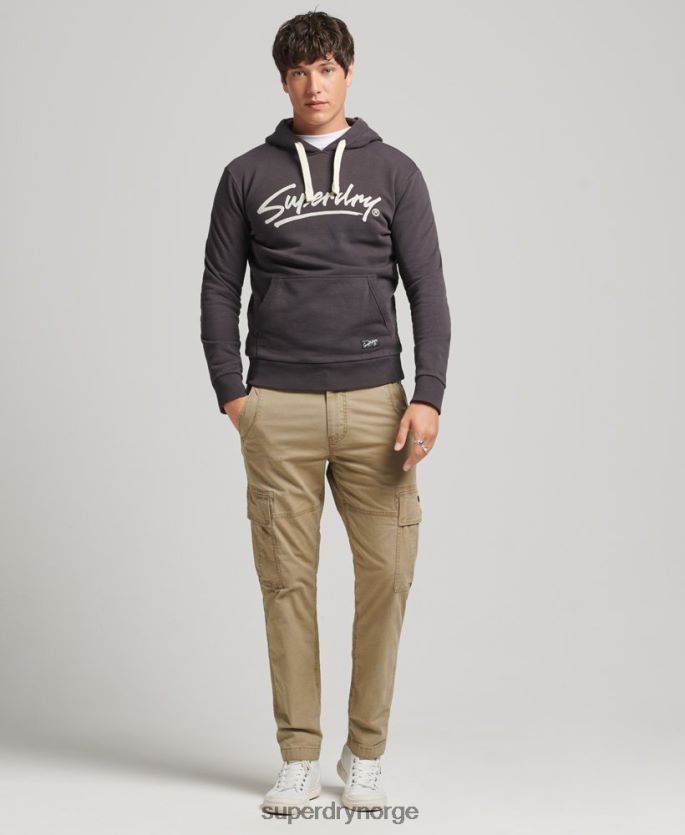 Superdry brun klær 86P46D5028 vintage downtown script hettegenser menn