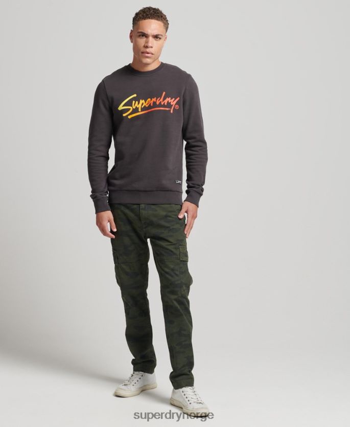 Superdry brun klær 86P46D5088 vintage downtown script crew sweatshirt menn