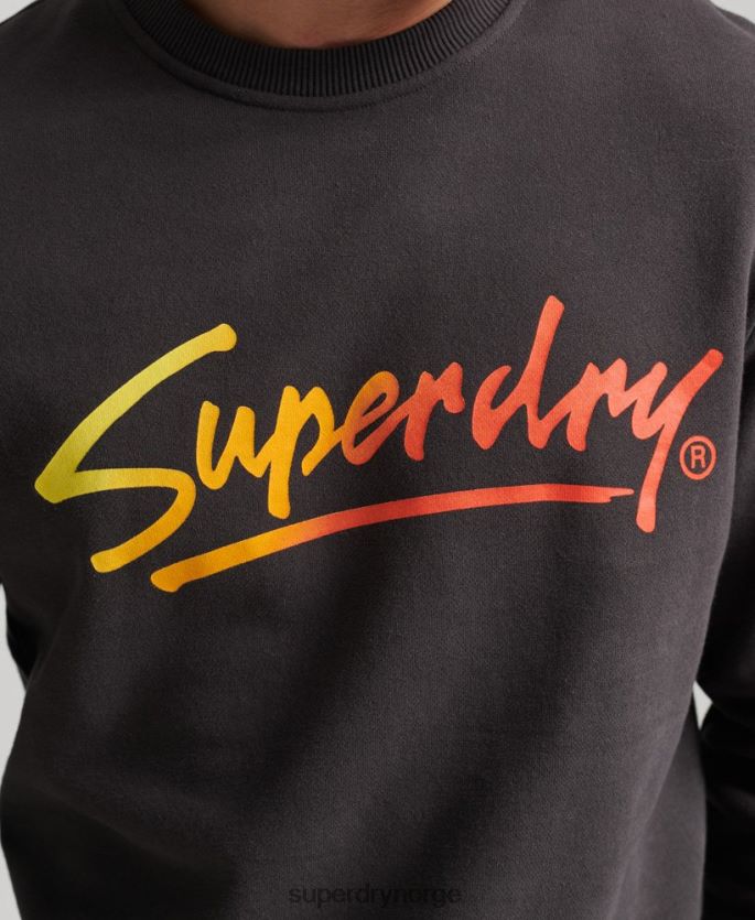 Superdry brun klær 86P46D5088 vintage downtown script crew sweatshirt menn