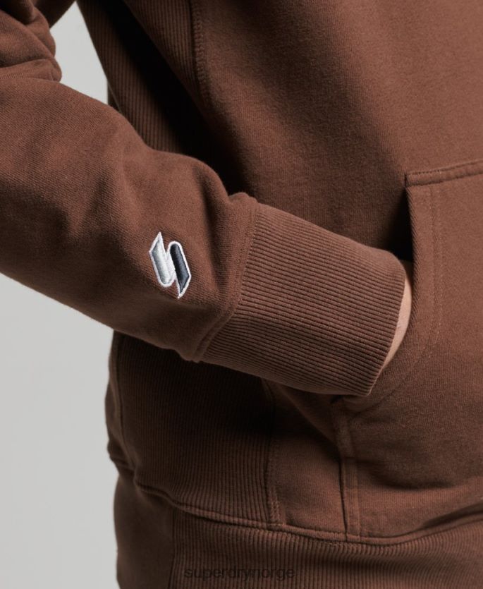 Superdry brun klær 86P46D5787 kode lineær løs overhead hettegenser menn