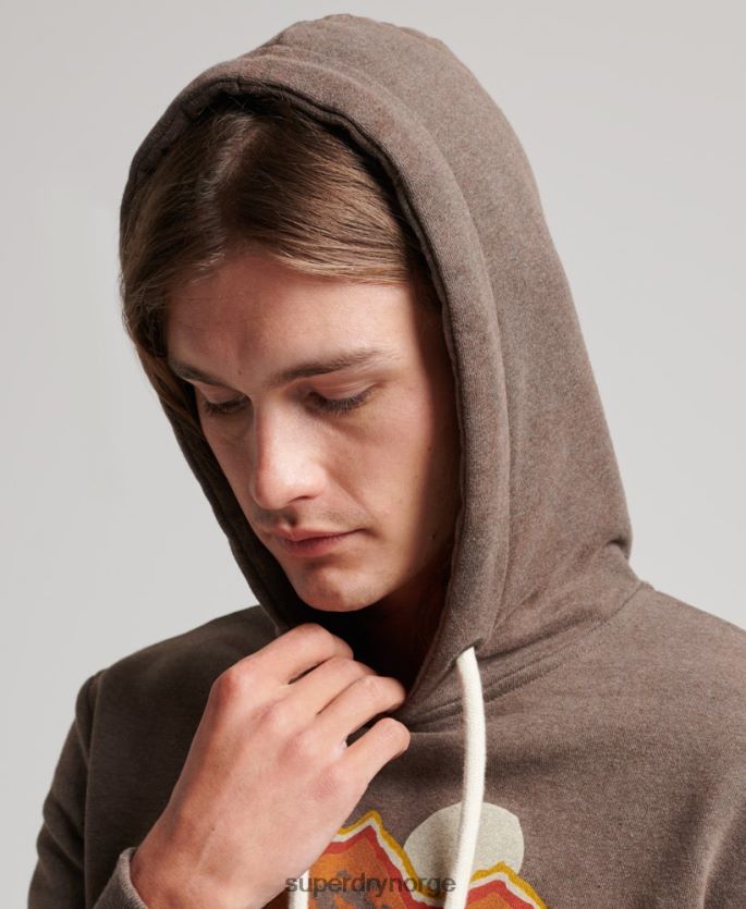 Superdry brun klær 86P46D688 flott utendørs hettegenser menn