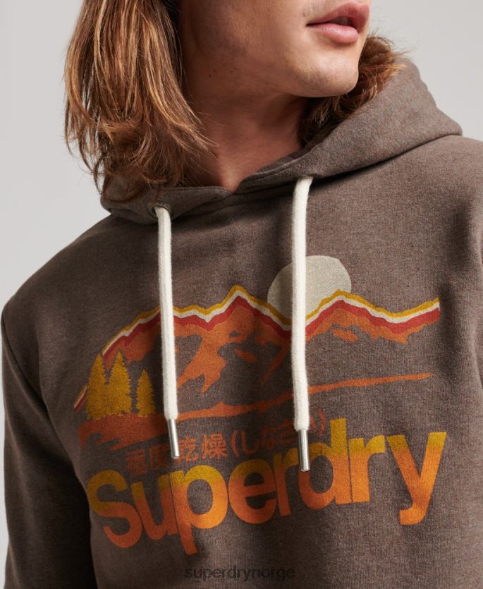 Superdry brun klær 86P46D688 flott utendørs hettegenser menn