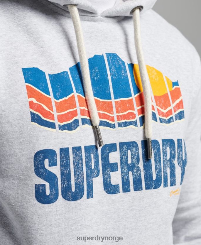Superdry grå klær 86P46D472 flott utendørs hettegenser menn