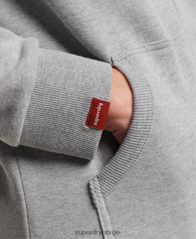 Superdry grå klær 86P46D489 vintage logo neon hettegenser med glidelås menn