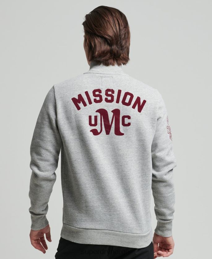 Superdry grå klær 86P46D5001 vintage atletisk henley sweatshirt menn