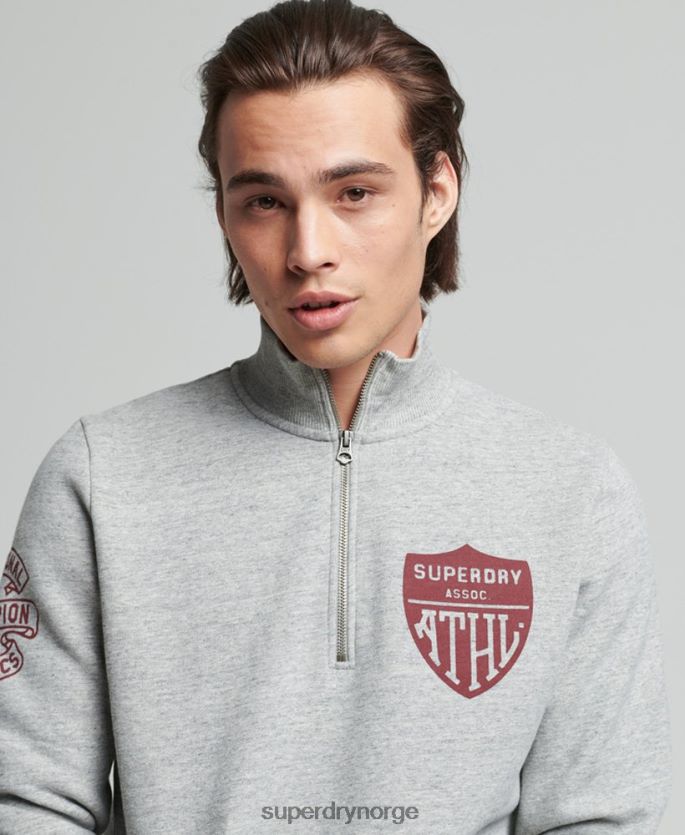 Superdry grå klær 86P46D5001 vintage atletisk henley sweatshirt menn