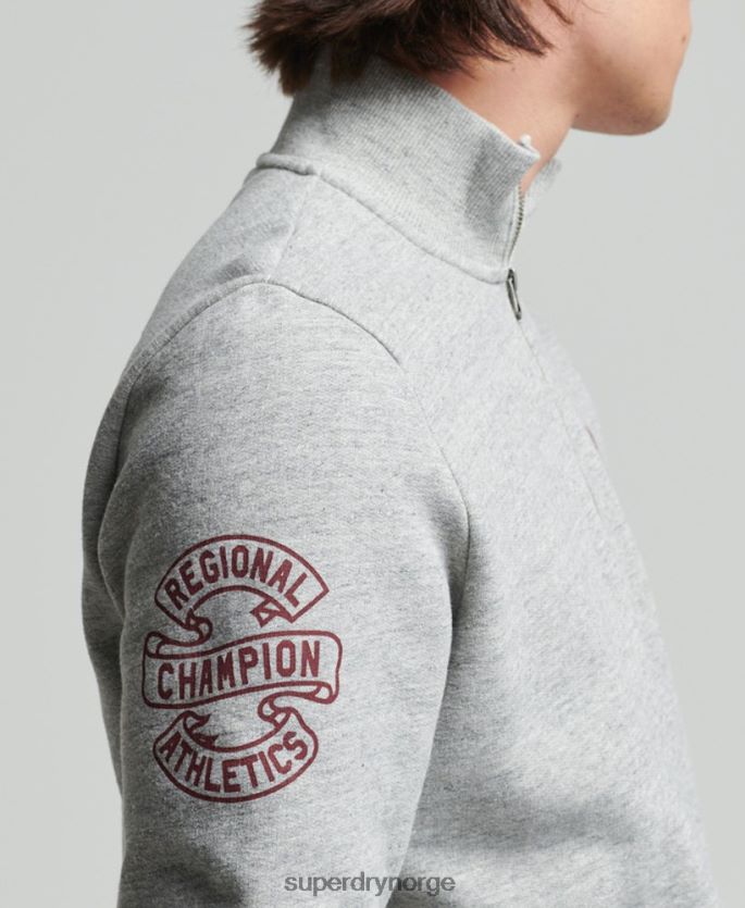Superdry grå klær 86P46D5001 vintage atletisk henley sweatshirt menn