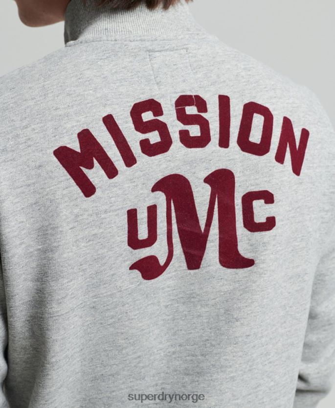 Superdry grå klær 86P46D5001 vintage atletisk henley sweatshirt menn