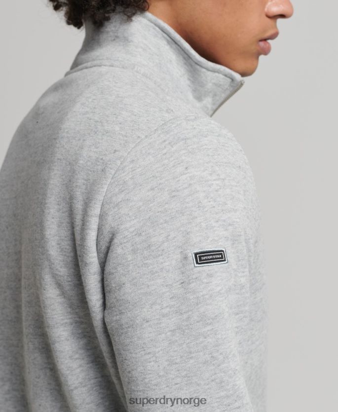 Superdry grå klær 86P46D5003 Henley sweatshirt med vintage logo i økologisk bomull menn