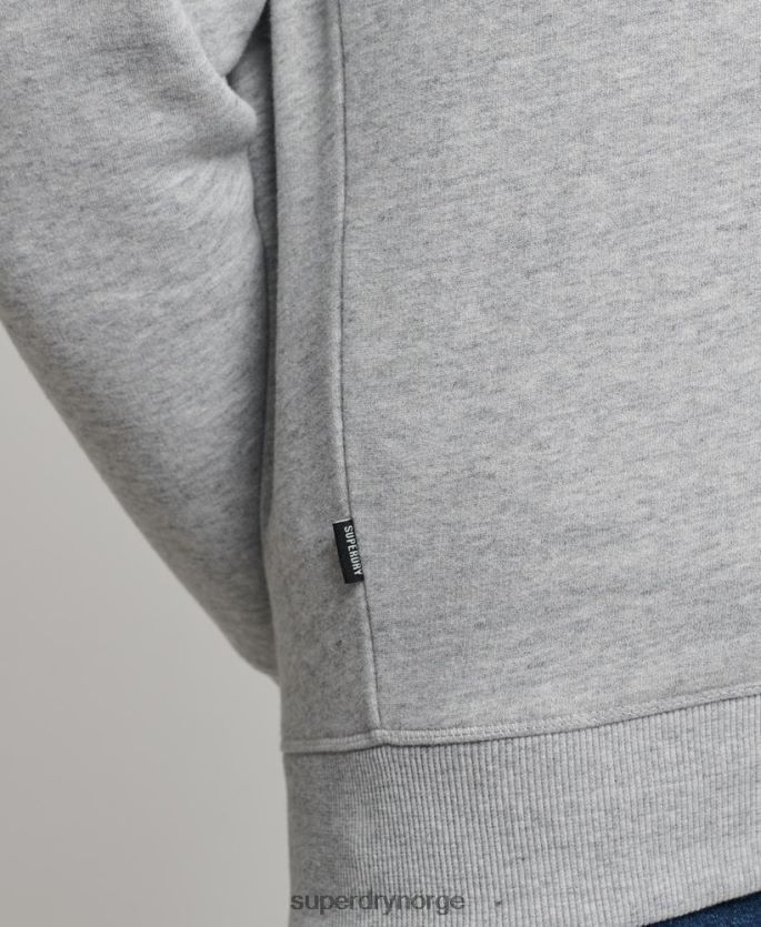 Superdry grå klær 86P46D5003 Henley sweatshirt med vintage logo i økologisk bomull menn