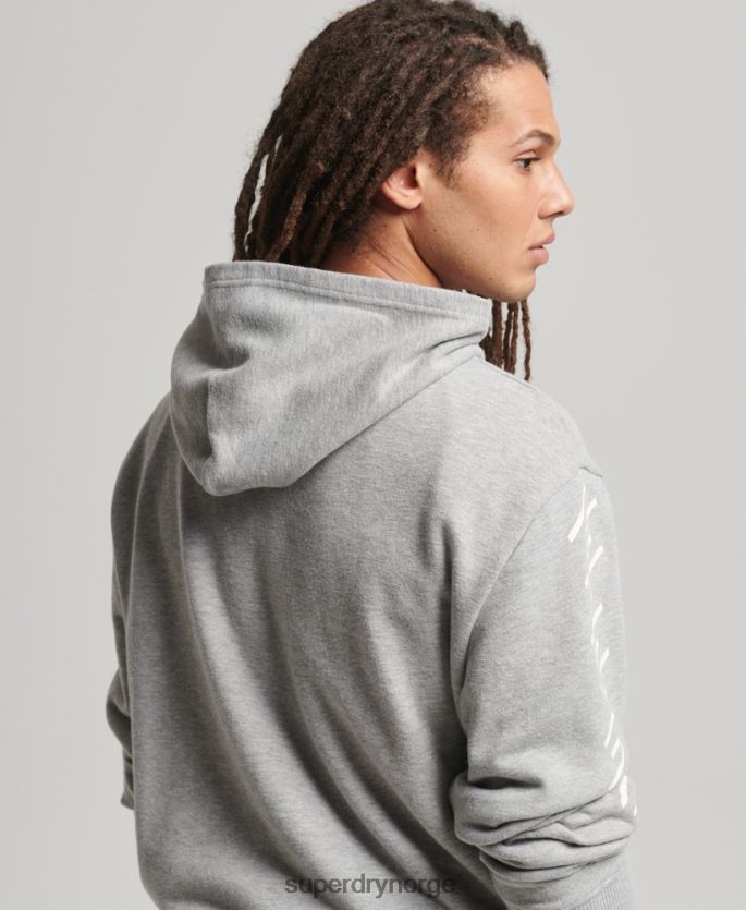 Superdry grå klær 86P46D5007 code core sport hettegenser menn