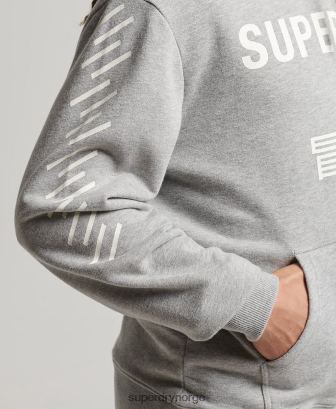 Superdry grå klær 86P46D5007 code core sport hettegenser menn