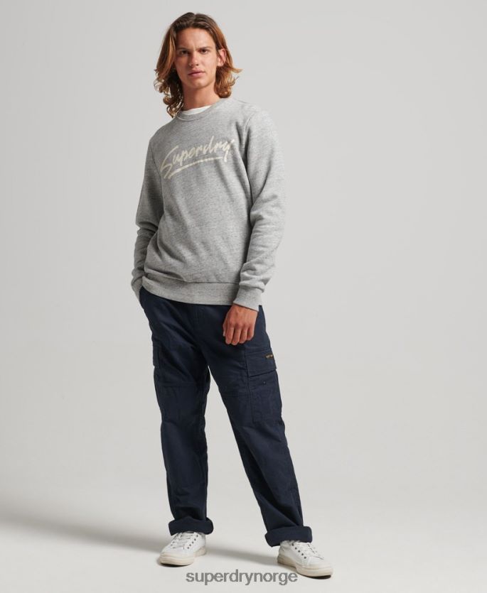 Superdry grå klær 86P46D5019 vintage downtown script crew sweatshirt menn