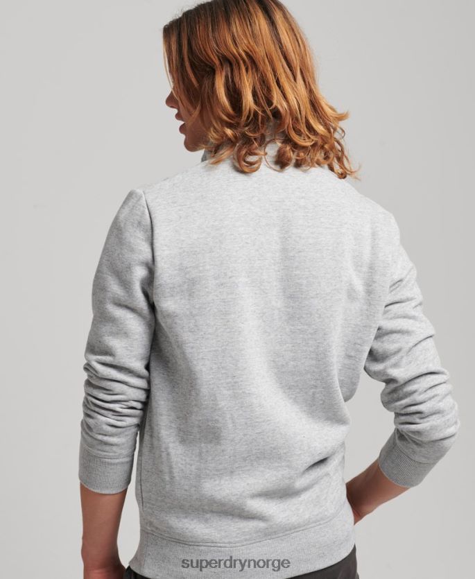 Superdry grå klær 86P46D5048 genser med halv glidelås i økologisk bomull menn