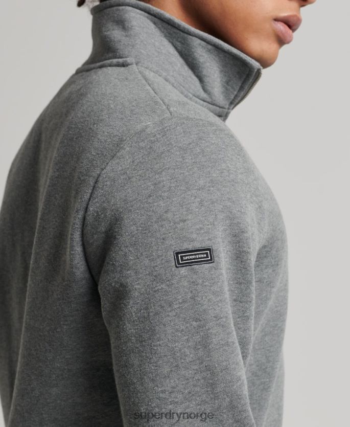 Superdry grå klær 86P46D5076 Henley sweatshirt med vintage logo i økologisk bomull menn