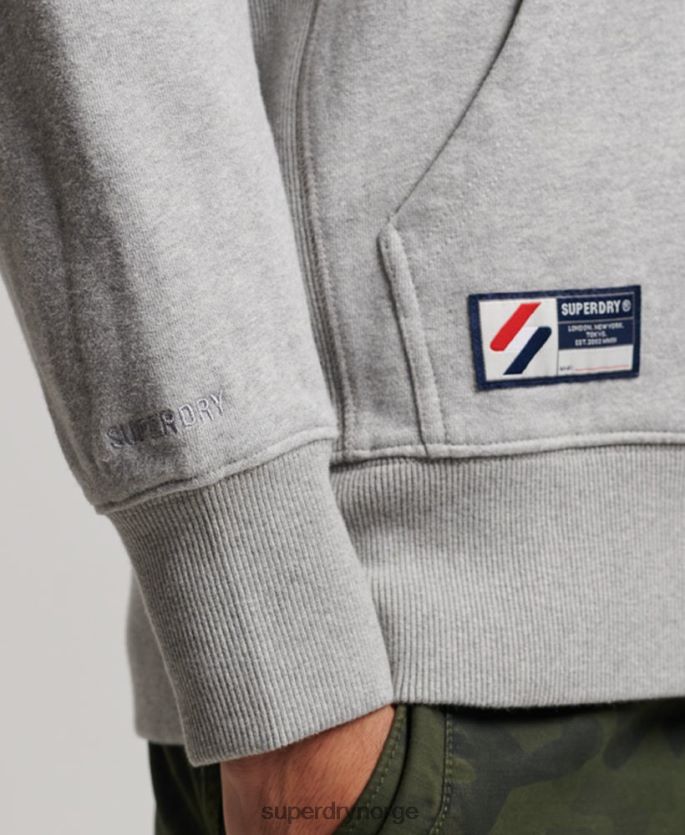 Superdry grå klær 86P46D5097 viktig hettegenser med løs glidelås med logo menn