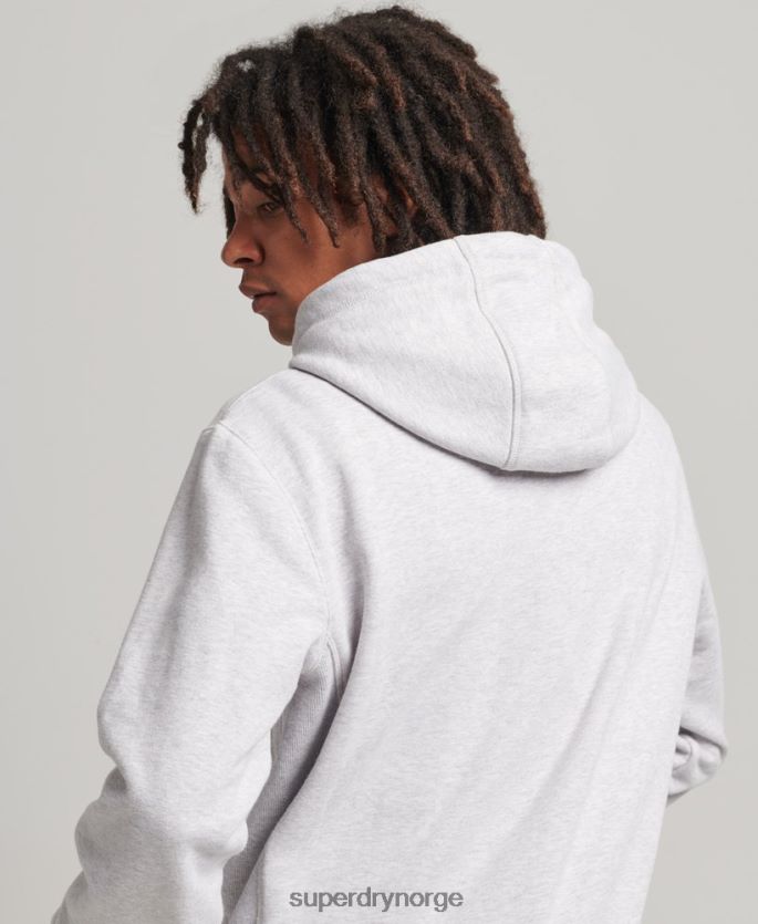 Superdry grå klær 86P46D5113 brodert mikrologo hettegenser med løs passform menn