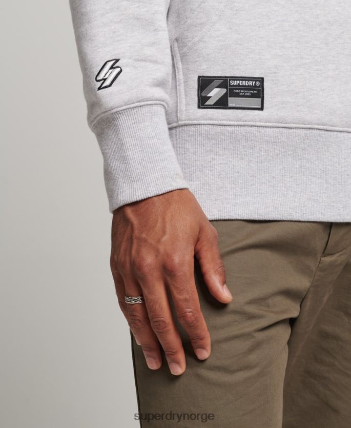 Superdry grå klær 86P46D5113 brodert mikrologo hettegenser med løs passform menn