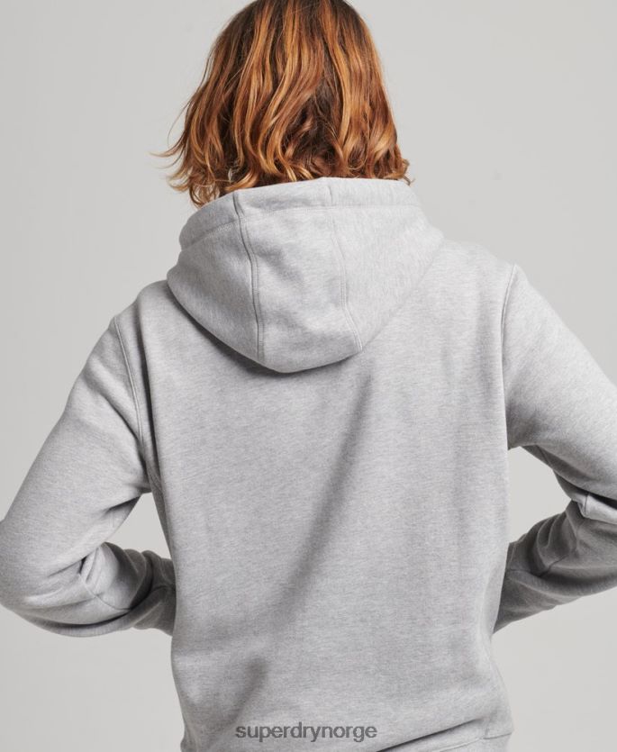 Superdry grå klær 86P46D5115 hettegenser med stablet applikasjonslogo menn