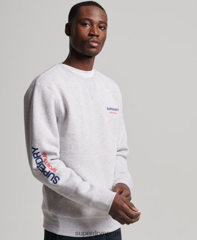Superdry grå klær 86P46D513 kode sportswear crew sweatshirt menn