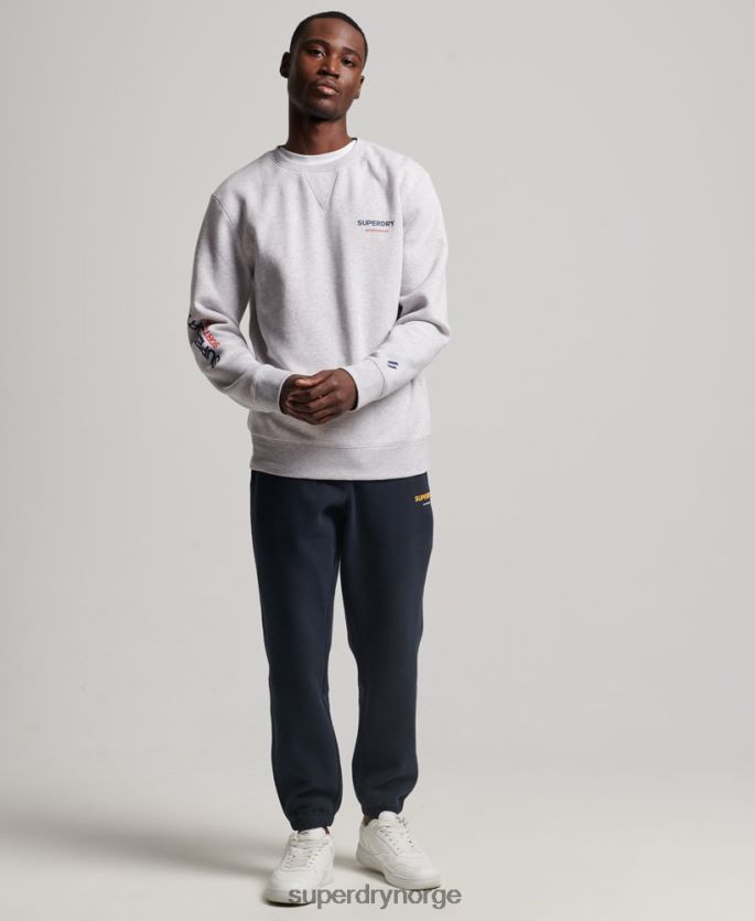 Superdry grå klær 86P46D513 kode sportswear crew sweatshirt menn