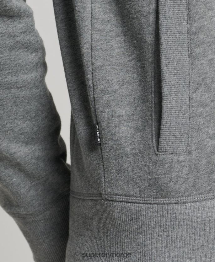Superdry grå klær 86P46D5175 organisk bomull vintage logo glidelås spor topp menn