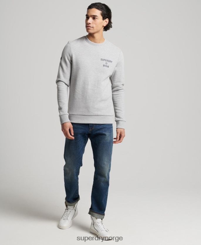 Superdry grå klær 86P46D5179 bedriftslogo marl crew sweatshirt menn