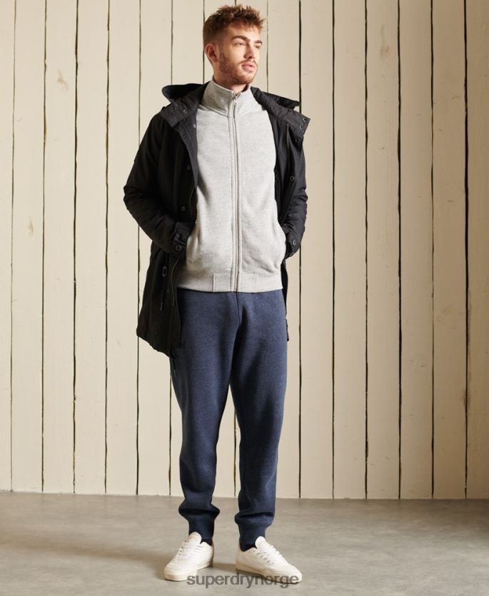 Superdry grå klær 86P46D5201 organisk bomull vintage logo glidelås spor topp menn