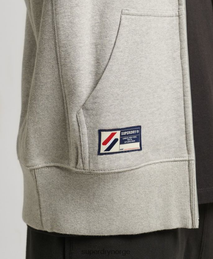 Superdry grå klær 86P46D5205 kode essensiell hettegenser med zip menn