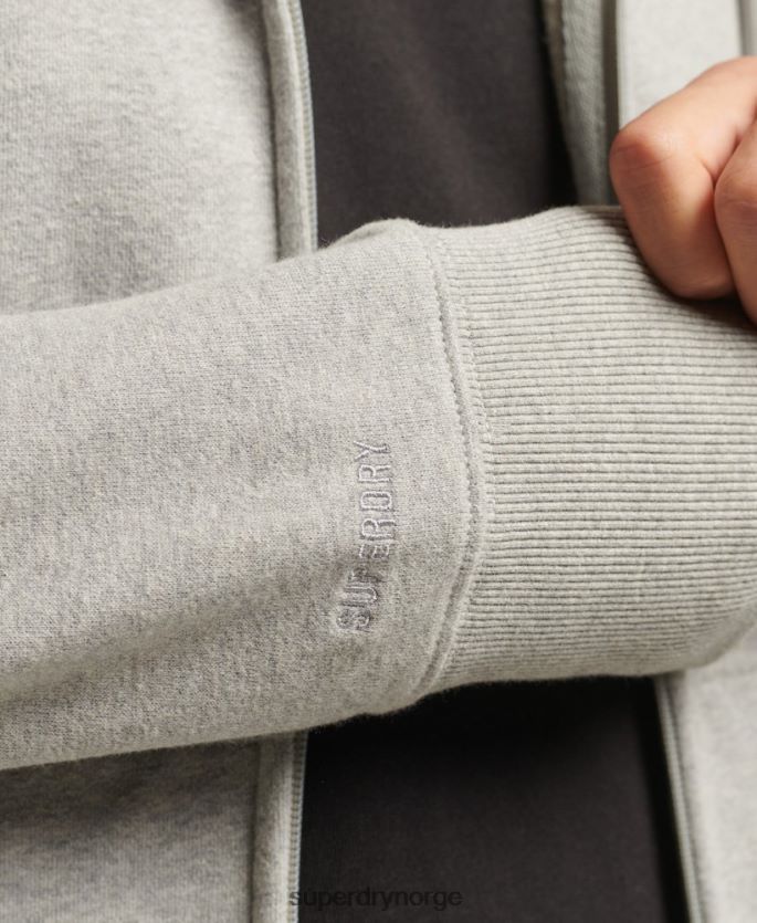 Superdry grå klær 86P46D5205 kode essensiell hettegenser med zip menn