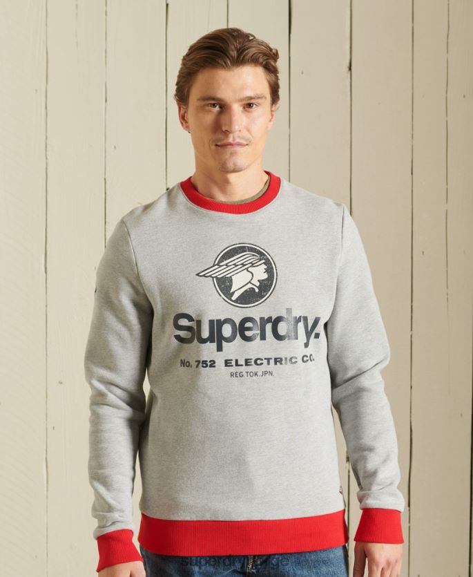Superdry grå klær 86P46D5232 core logo amerikansk klassisk ringer crew sweatshirt menn