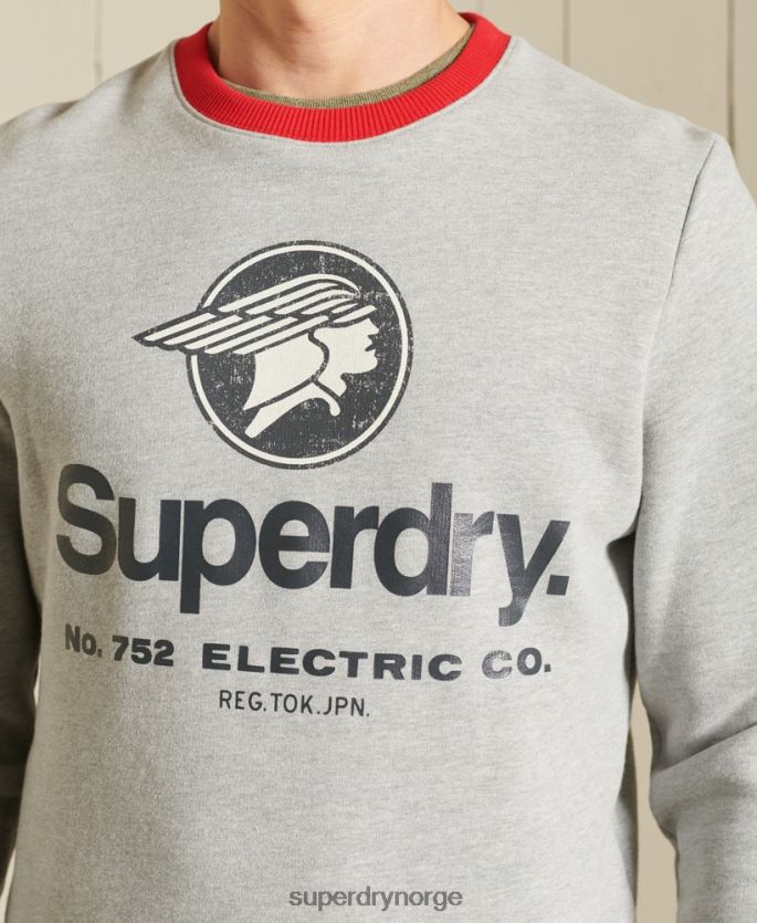 Superdry grå klær 86P46D5232 core logo amerikansk klassisk ringer crew sweatshirt menn