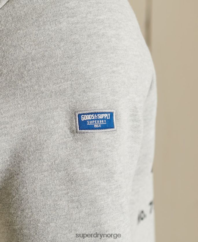 Superdry grå klær 86P46D5232 core logo amerikansk klassisk ringer crew sweatshirt menn