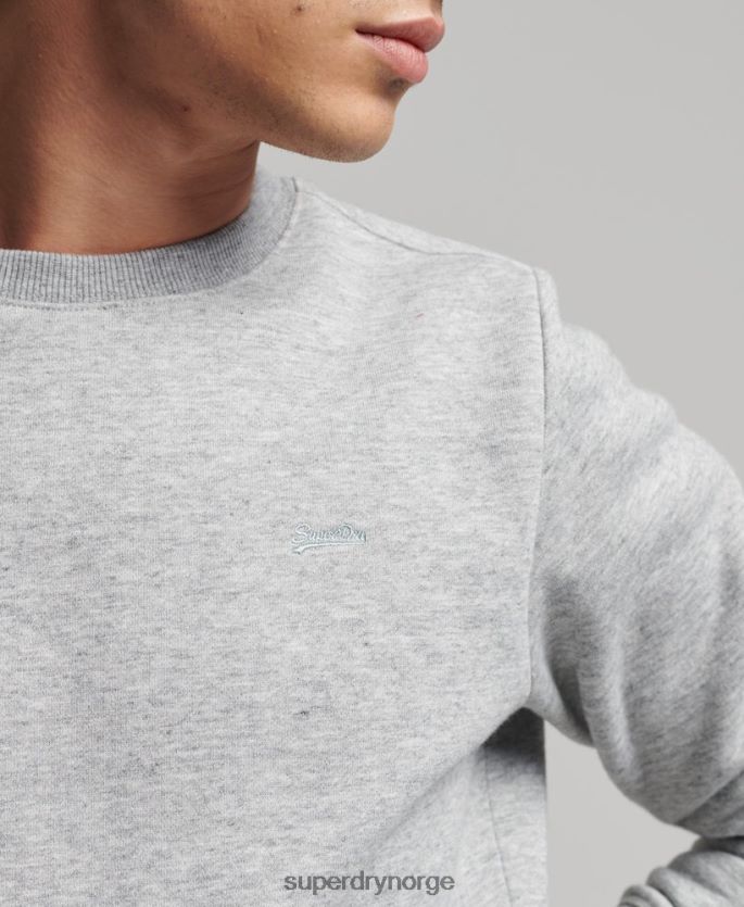 Superdry grå klær 86P46D528 vintage sweatshirt med logobesetning i økologisk bomull menn